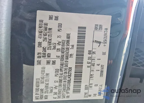 2020 Ford Transit T-250 z USA, uszkodzony, nr VIN 1FTBR3X88LKB27938